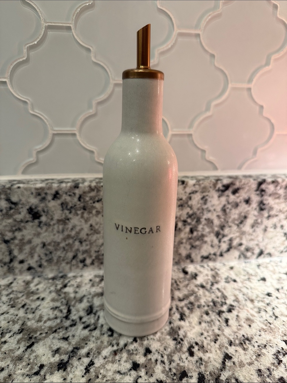 Hearth & Hand Cream Ceramic Vinegar Bottle with Copper Spout